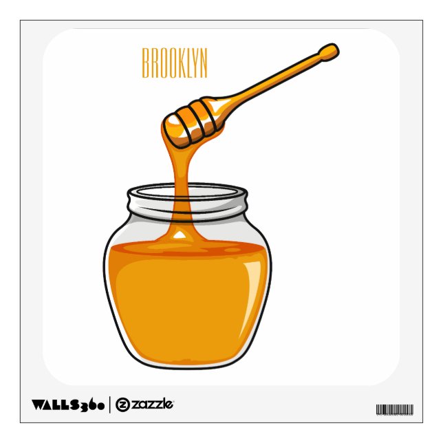 Honey cartoon illustration  wall decal (Front)