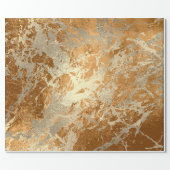 Honey Champaigne Gold Marble Shiny Metallic Stroke Wrapping Paper (Flat)