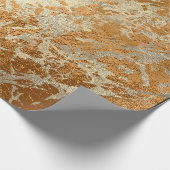 Honey Champaigne Gold Marble Shiny Metallic Stroke Wrapping Paper (Corner)