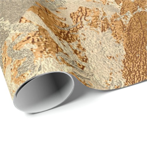 Honey Champaigne Gold Marble Shiny Metallic Stroke Wrapping Paper