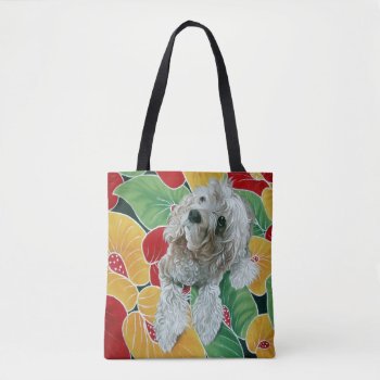 Honey Cocker Spaniel Dog Painting Tote Bag by sequindreams at Zazzle