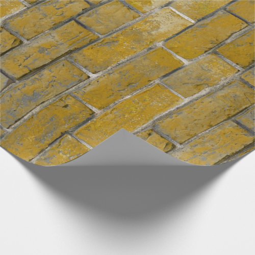 Honey Colored Brick Wall Pattern Wrapping Paper