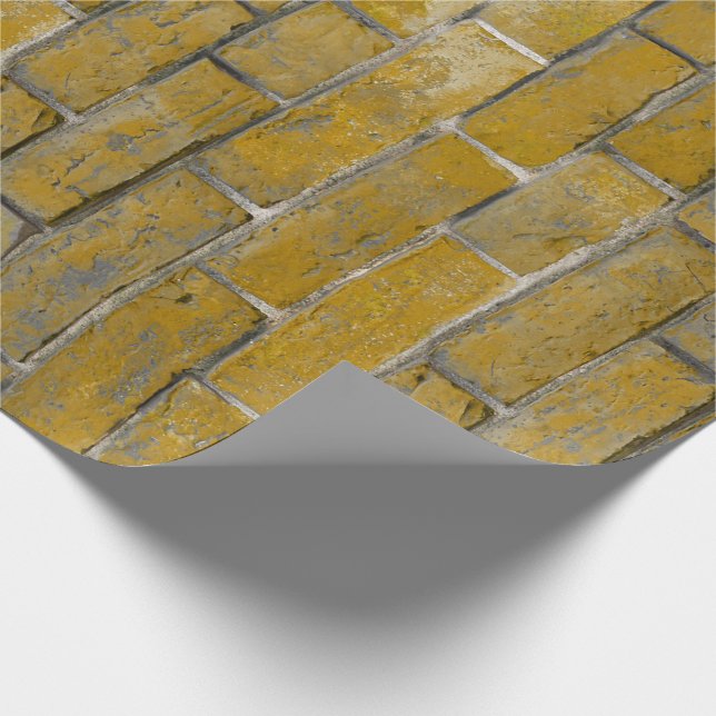 Honey Colored Brick Wall Pattern Wrapping Paper (Corner)