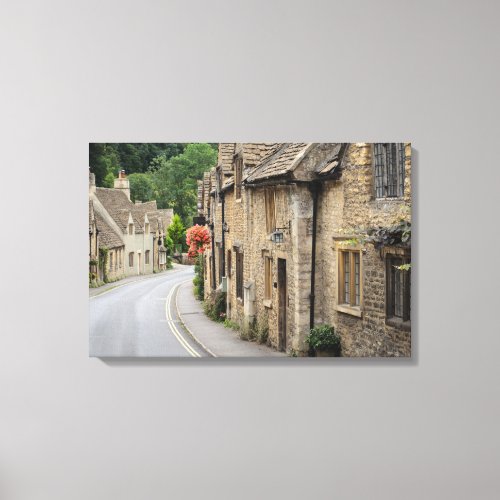 Honey coloured cottages in Castle Combe UK canvas