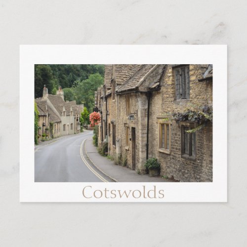 Honey coloured cottages in Castle Combe UK Postcard