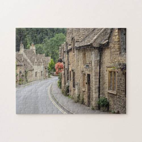 Honey coloured cottages in Castle Combe UK puzzle