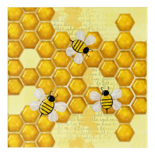 Honey Comb 3D Whimsey  Acrylic Print (Front)