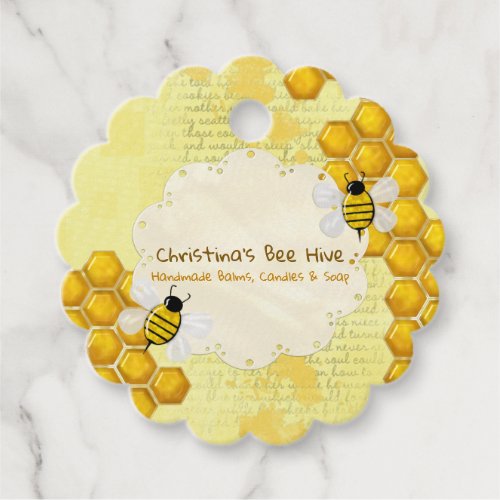 Honey Comb 3D Whimsey BUSINESS  Favor Tags