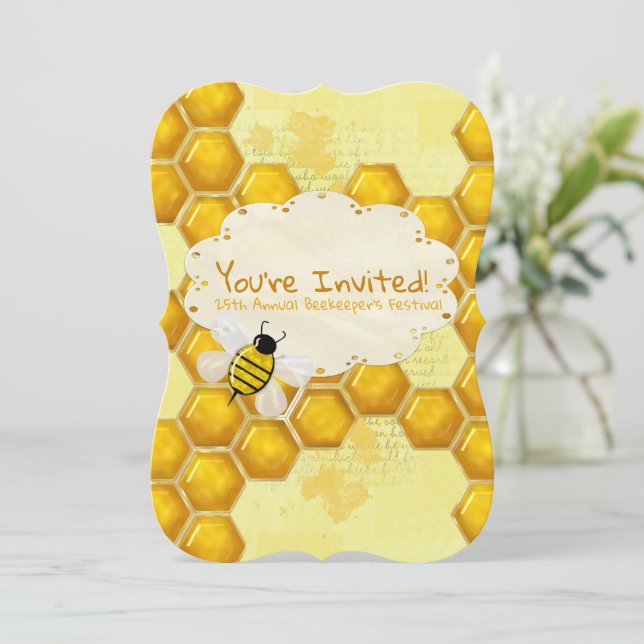 Honey Comb 3D Whimsey EVENT BUSINESS Invitation (Standing Front)