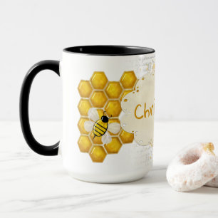 Honey Comb 3D Whimsey NAME Mug