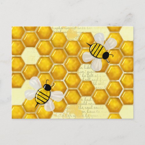 Honey Comb 3D Whimsey  Postcard