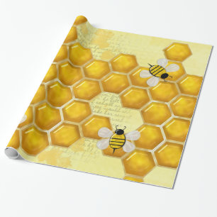 Honey Comb 3D Whimsey Wrapping Paper