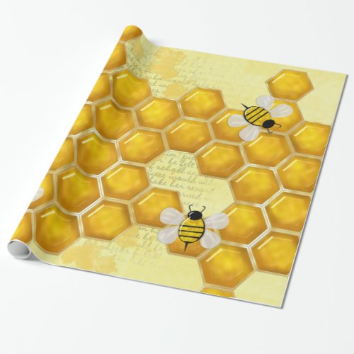 Honey Comb 3D Whimsey  Wrapping Paper