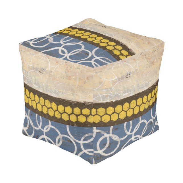 Honey Comb Abstract I Pouf (Angled Front)