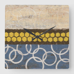 Honey Comb Abstract I Square Wall Clock