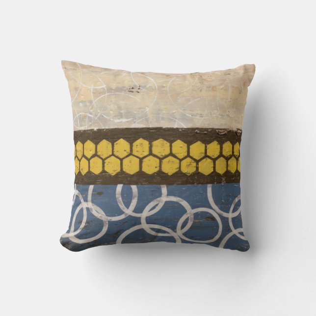 Honey Comb Abstract I Throw Pillow (Front)