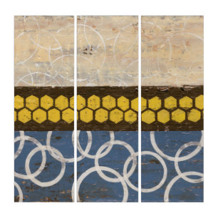 Honey Comb Abstract I Triptych