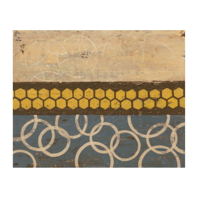 Honey Comb Abstract I Wood Wall Art (Front)
