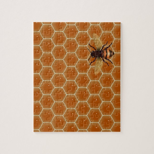 Honey Comb and Bee Jigsaw Puzzle (Vertical)