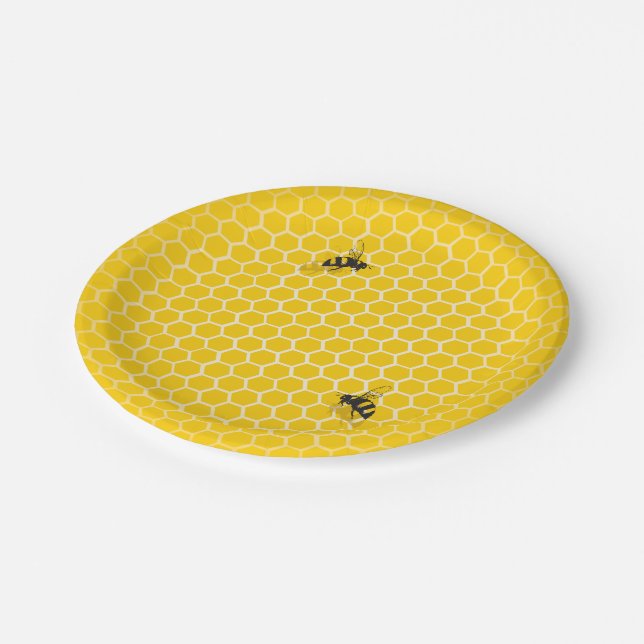 Honey Comb Bee Keeper Paper Plates (Angled)