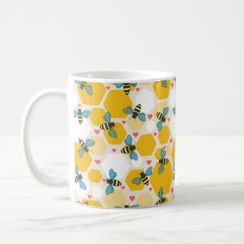 honey comb bees coffee mug