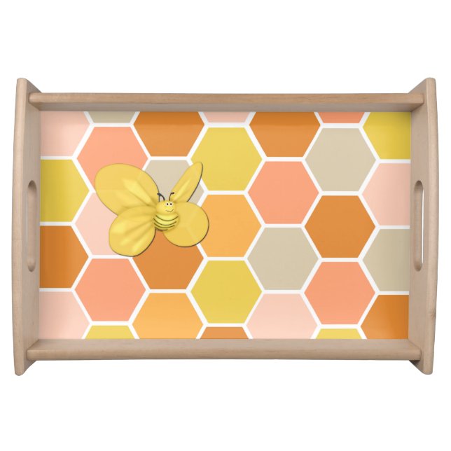 Honey Comb Bumble Bee Serving Tray (Front)
