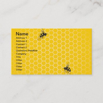 Honey Comb Business Card by jm_vectorgraphics at Zazzle