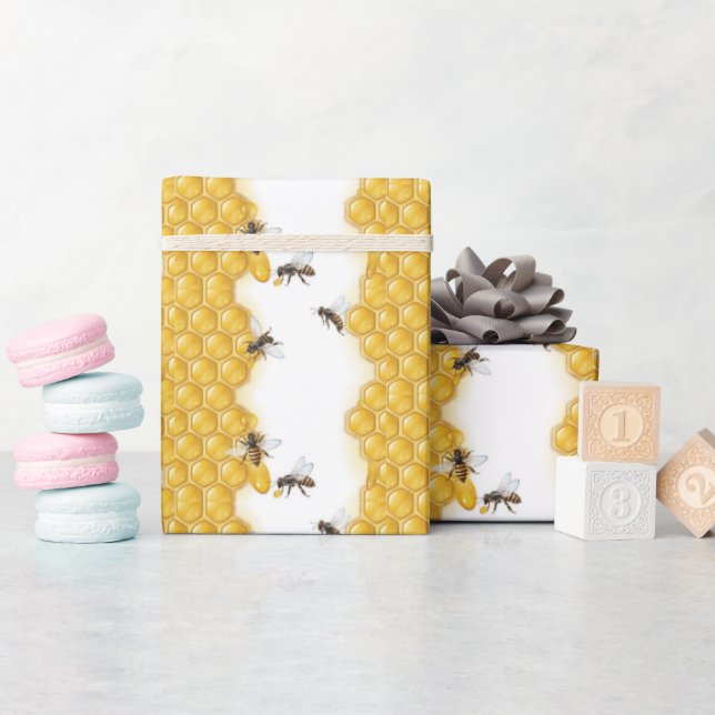"Honey Comb" Wrapping Paper (Baby Shower)