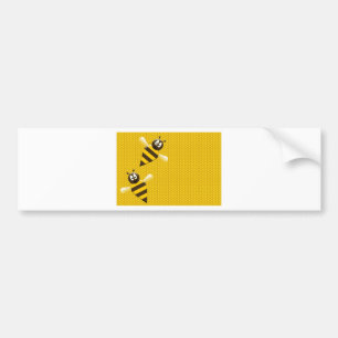 Honey Comb Yellow Gold Bee Bees Pattern Art Bumper Sticker
