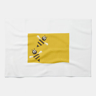 Honey Comb Yellow Gold  Bee Bees Pattern Art Kitchen Towel