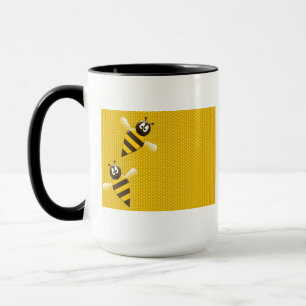 Honey Comb Yellow Gold  Bee Bees Pattern Art Mug