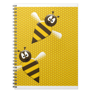 Honey Comb Yellow Gold Bee Bees Pattern Art Notebook