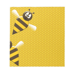 Honey Comb Yellow Gold Bee Bees Pattern Art Notepad