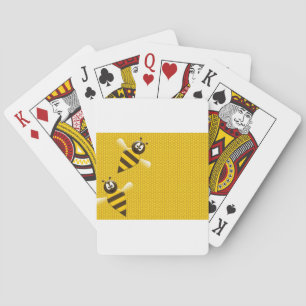 Honey Comb Yellow Gold  Bee Bees Pattern Art Poker Cards