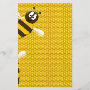 Honey Comb Yellow Gold  Bee Bees Pattern Art Stationery