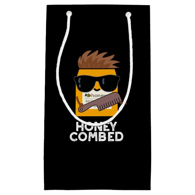 Honey Combed Funny Honey Pun Dark BG Small Gift Bag (Front)