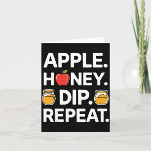 Honey Dip Repeat Funny Rosh Hashanah Jewish New Ye Card