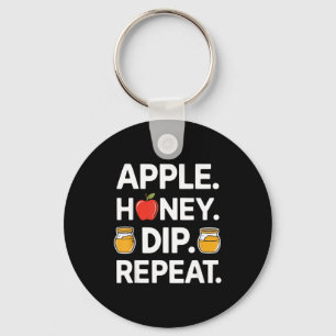 Honey Dip Repeat Funny Rosh Hashanah Jewish New Ye Keychain