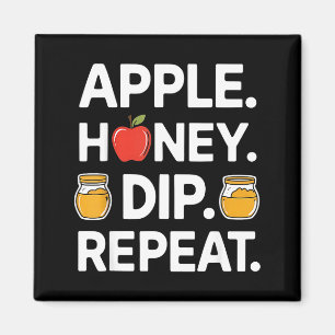 Honey Dip Repeat Funny Rosh Hashanah Jewish New Ye Magnet