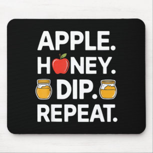 Honey Dip Repeat Funny Rosh Hashanah Jewish New Ye Mouse Pad