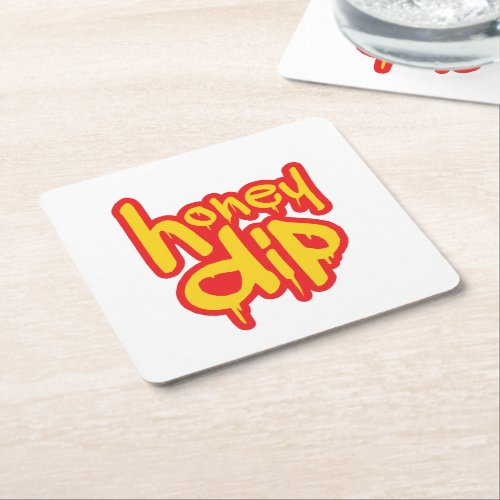 honey dip square paper coaster