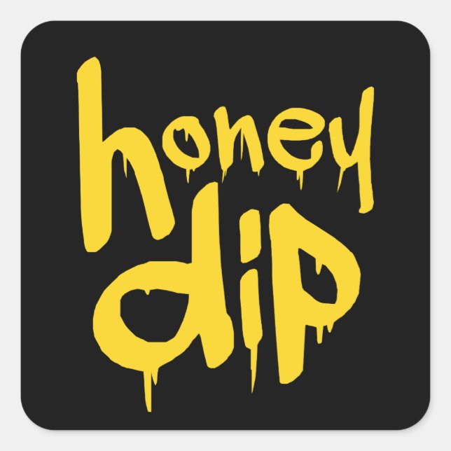 honey dip square sticker (Front)