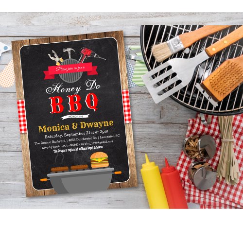 Honey Do BBQ Couples Engagement Invitation