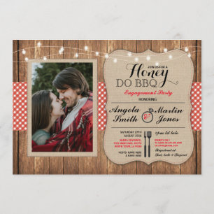 Honey Do BBQ Engagement Party I DO Photo Invite