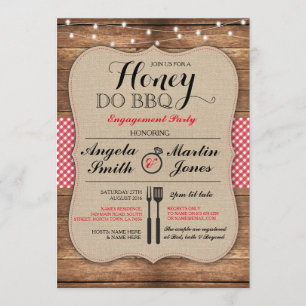 Honey Do BBQ Engagement Party I DO shower Invite