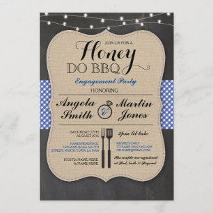 Honey Do BBQ Engagement Party Invitation
