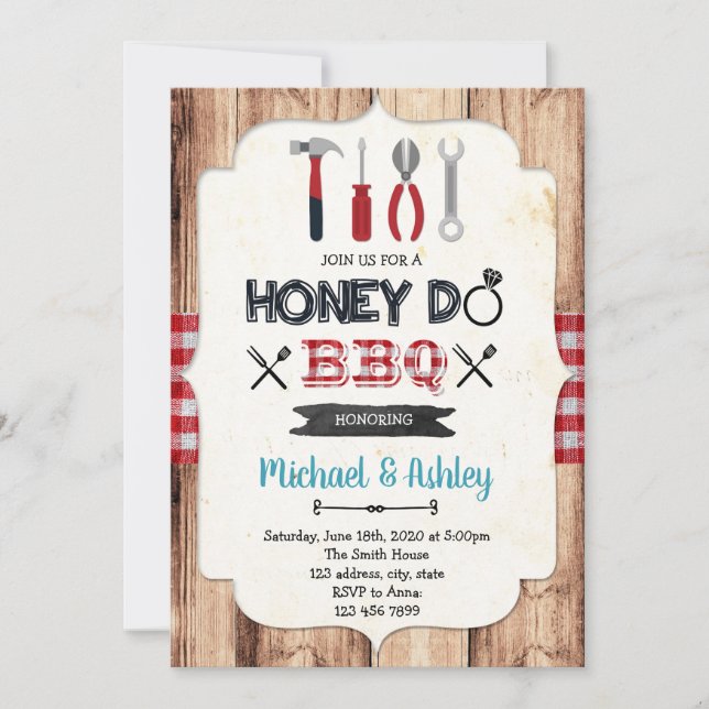 Honey do bbq party invitation (Front)