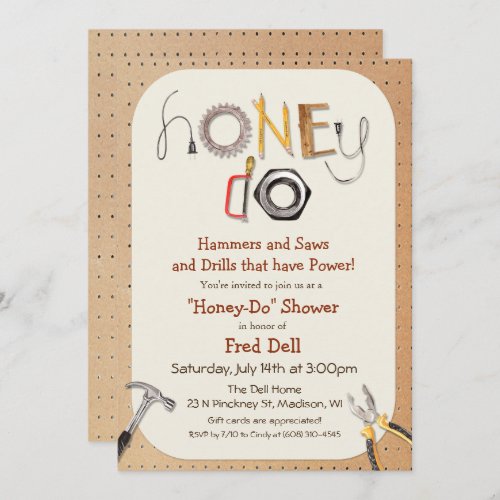 Honey Do Couples Shower Invitation