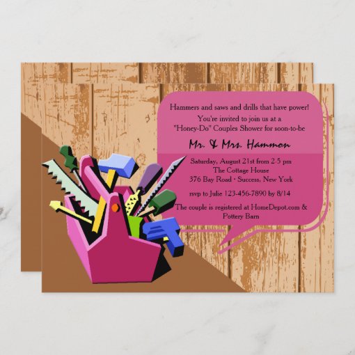 HoneyDo Couples Shower Invitation Zazzle
