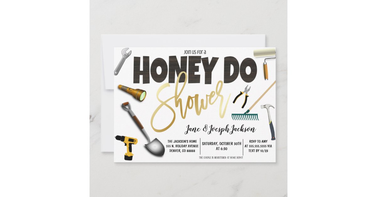 Honey Do Couples Shower Invitation Zazzle